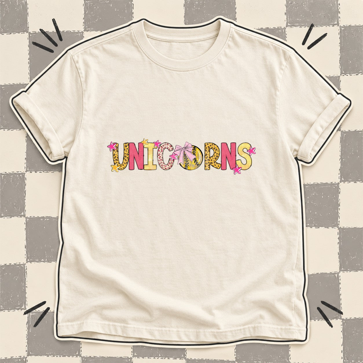 Mixed Doodle Softball Mascots – Sunshine Leopard Unicorns design