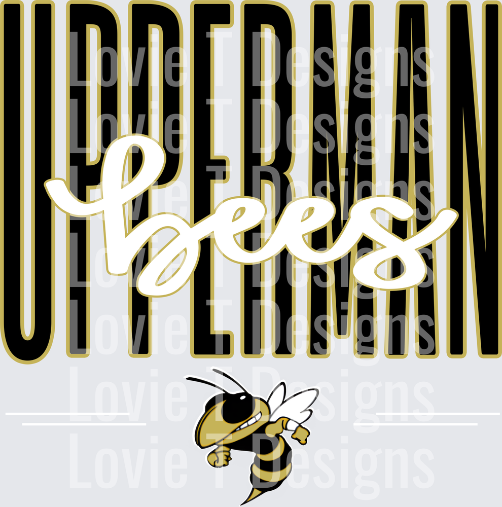 UPPERMAN BEES WHITE BEE OUTLINE