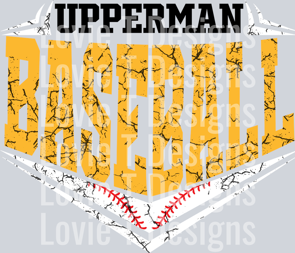 UPPERMAN BLACK AND YELLOW GOLD CUSTOM BASEBALL V