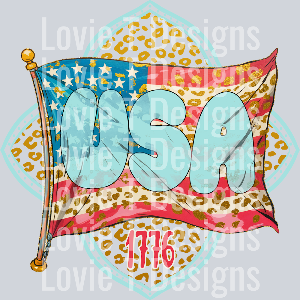 KayndiDesigns 05.25  USA Flag Leopard Spots