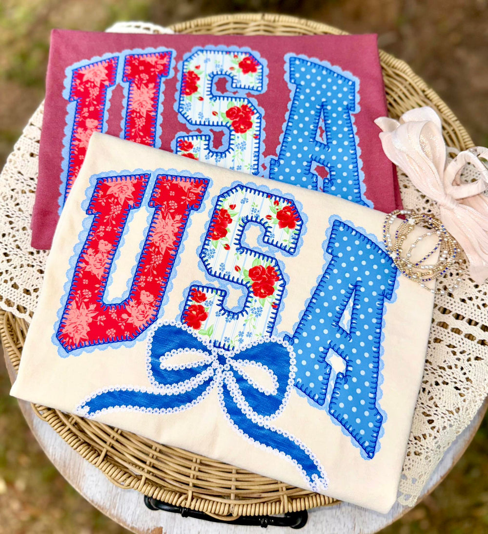USA Lace Bow DTF transfer design