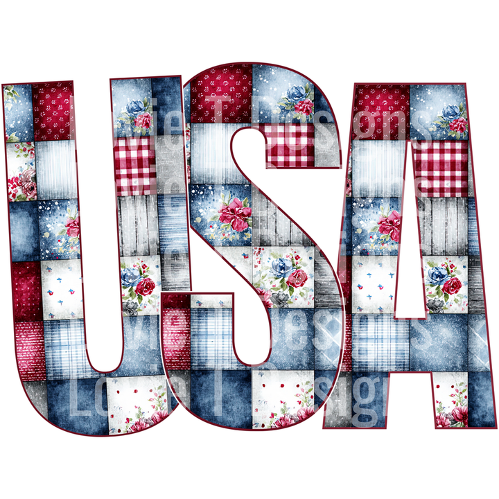 USA Rose Quilted Pattern – DTF Transfer