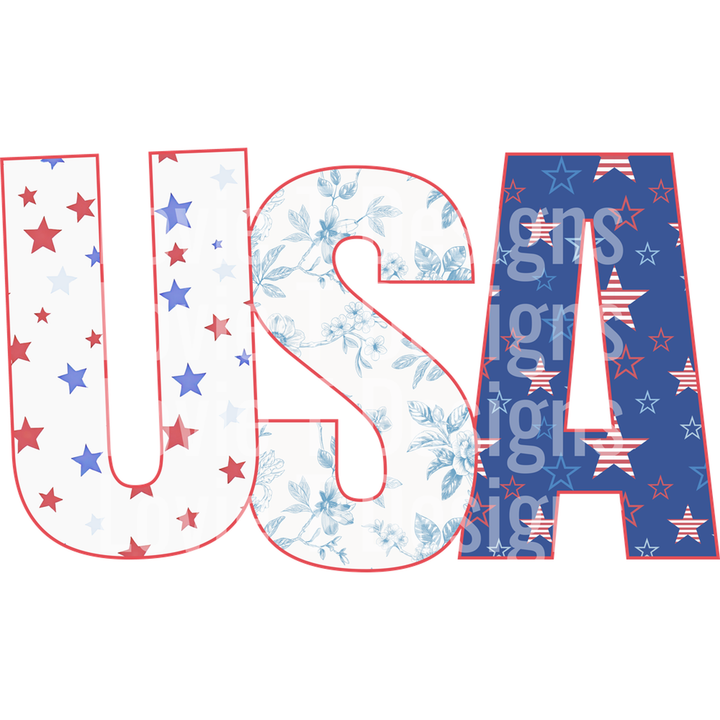 USA Stars and Toile – DTF Transfer