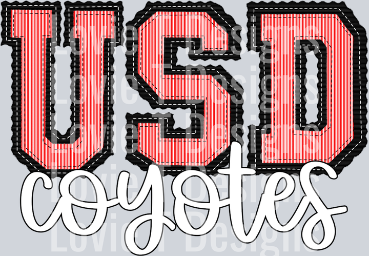 USD BLACK BASE RED TOP COYOTES SEERSUCKER