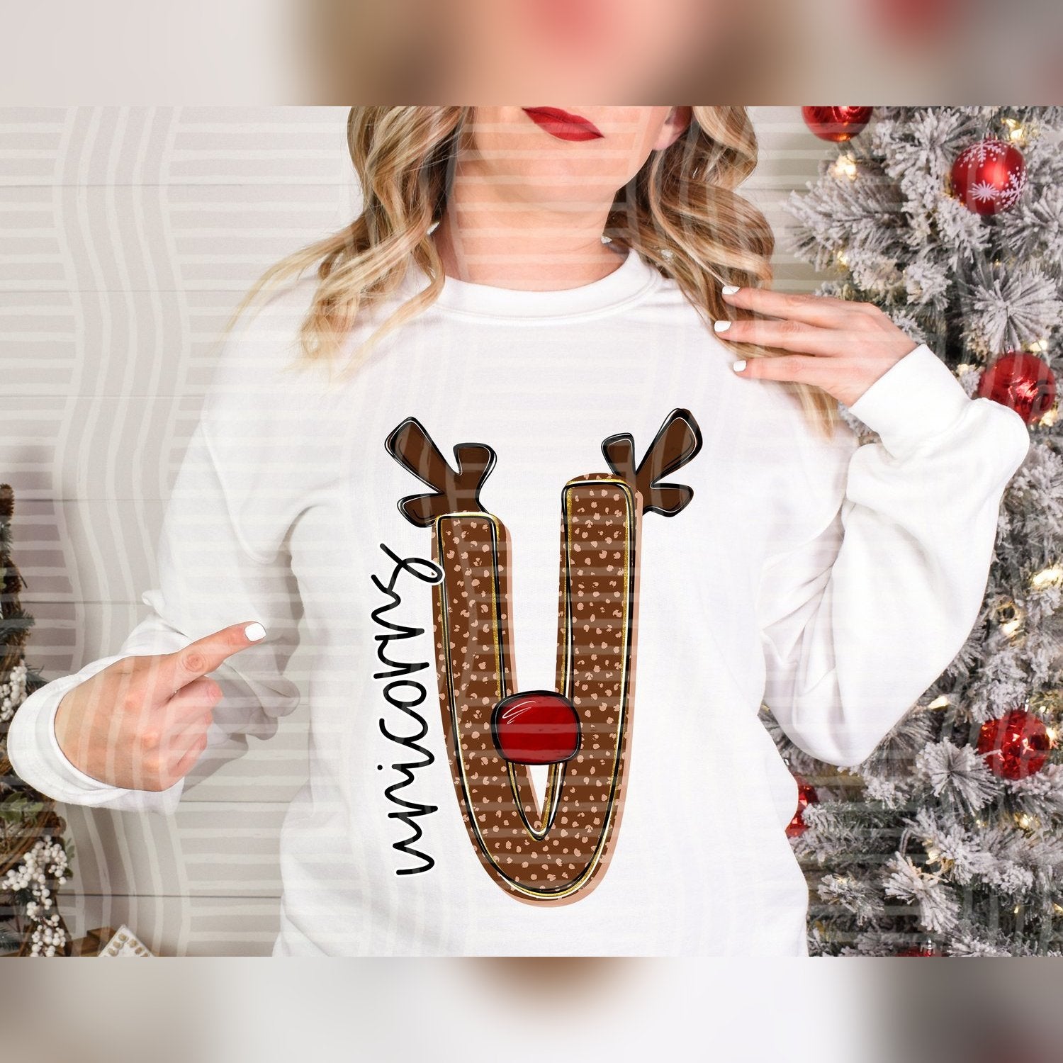 Deer Antler Initial Mascots Unicorns design