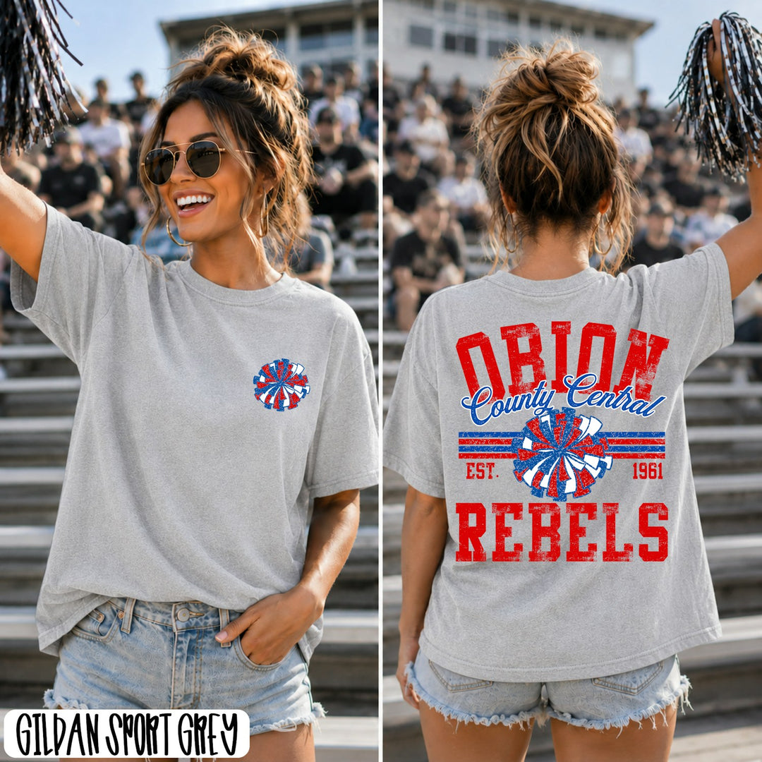 Distressed Cheer Pom Poms customizable DTF transfer mockup