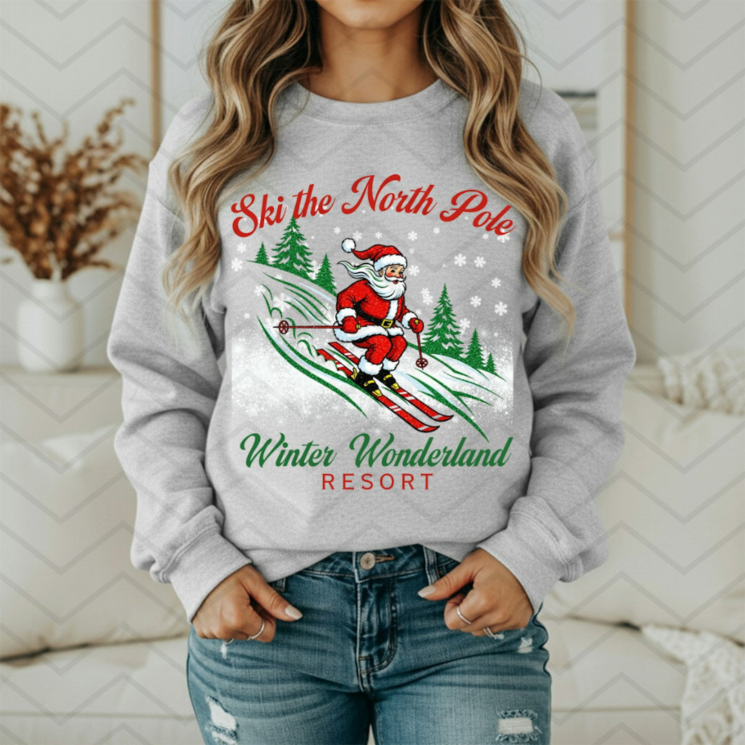 Ski the North Pole Resort customizable DTF transfer mockup