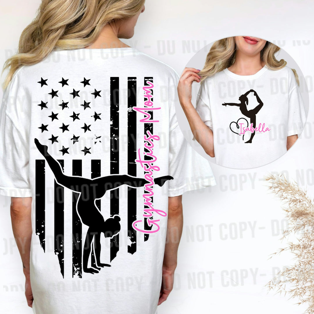 Gymnastics Flag customizable DTF transfer mockup