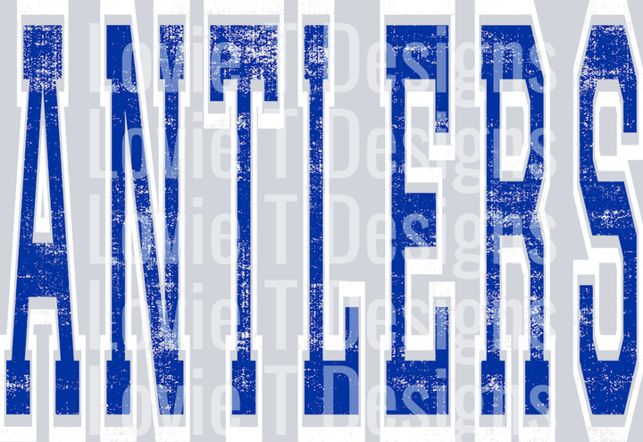 VARSITY OVERSIZED ANTLERS ROYAL AND WHITE