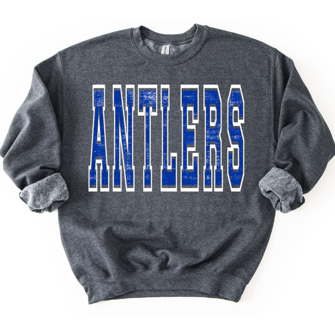 Varsity Oversized Antlers Royal and White – DTF Transfer