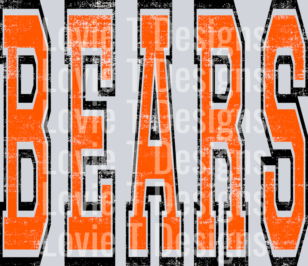 VARSITY OVERSIZED BEARS ORANGE AND BLACK