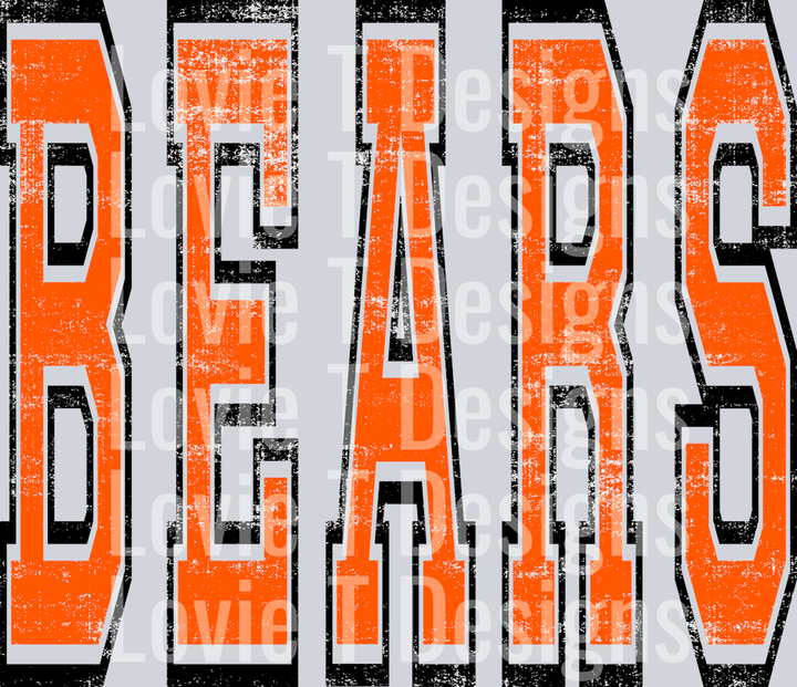 VARSITY OVERSIZED BEARS ORANGE AND BLACK