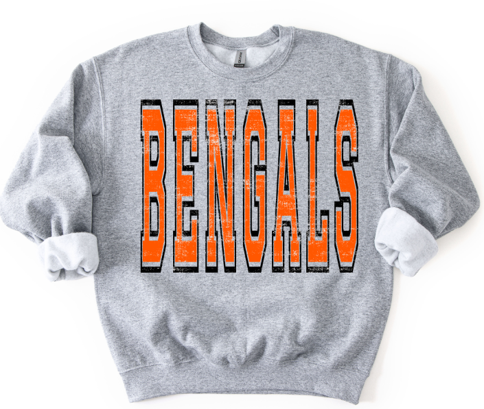 VARSITY OVERSIZED BENGALS ORANGE AND BLACK