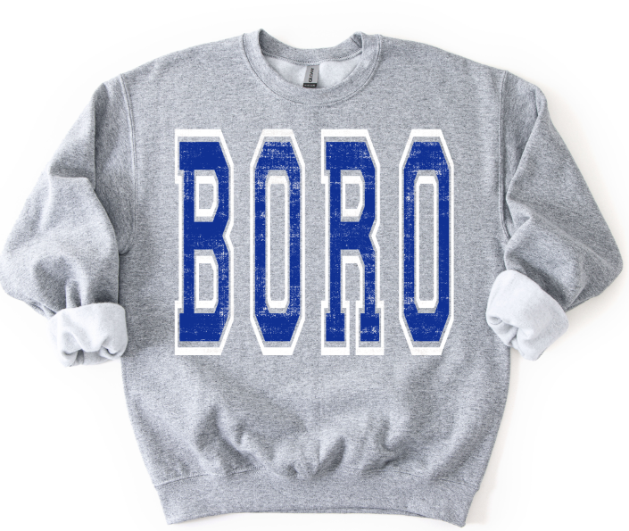 VARSITY OVERSIZED BORO ROYAL AND WHITE