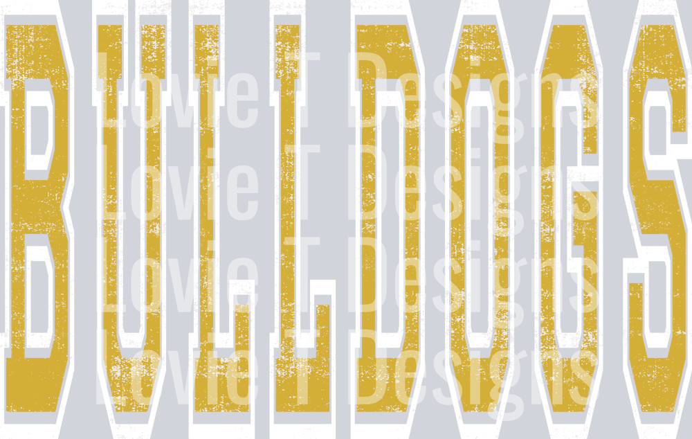 VARSITY OVERSIZED BULLDOGS METALLIC GOLD AND WHITE D4AF37