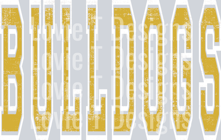 VARSITY OVERSIZED BULLDOGS METALLIC GOLD AND WHITE D4AF37