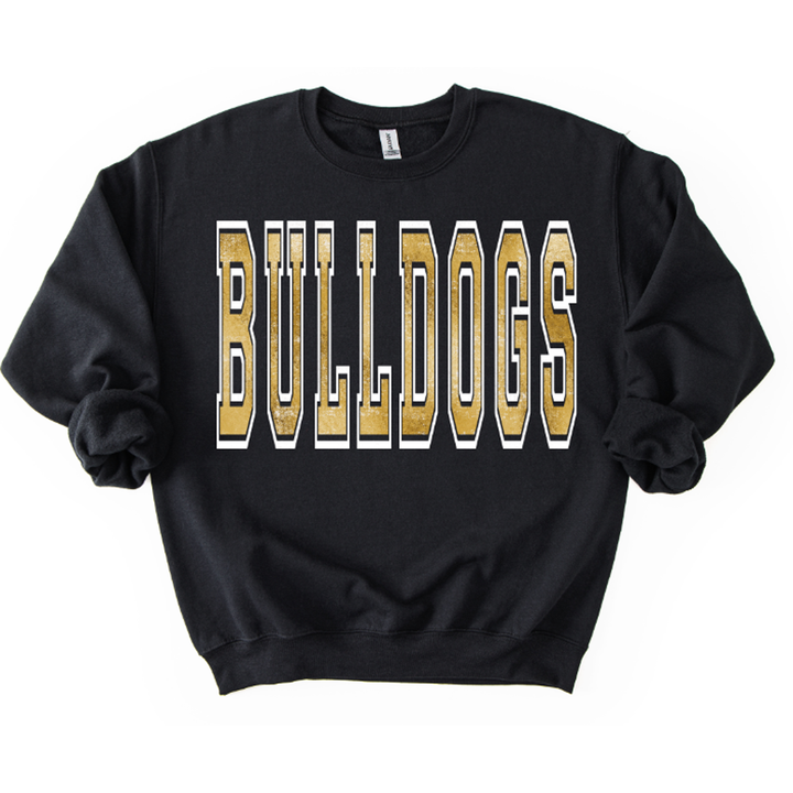 Varsity Oversized Bulldogs Metallic Gold and White – DTF Transfer