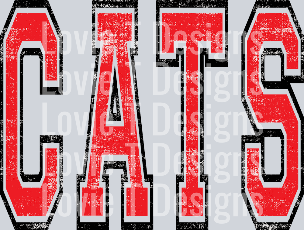 VARSITY OVERSIZED CATS RED AND BLACK