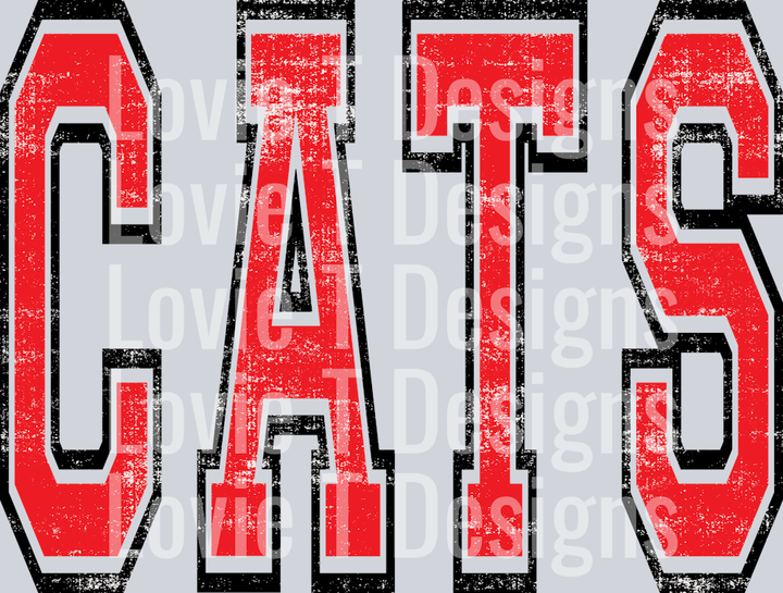 VARSITY OVERSIZED CATS RED AND BLACK