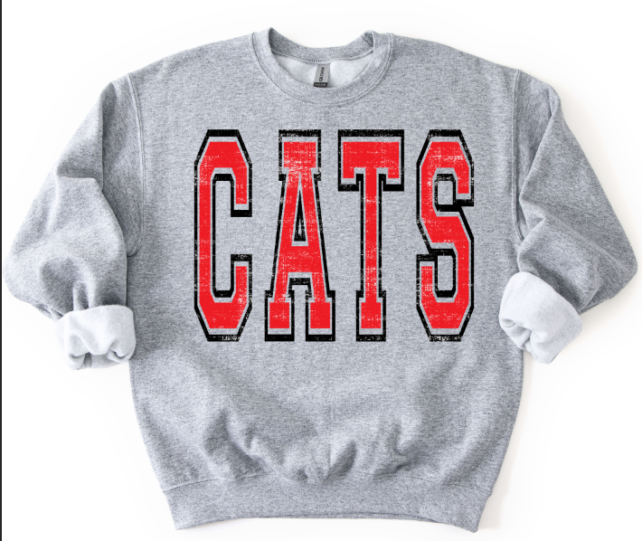 VARSITY OVERSIZED CATS RED AND BLACK