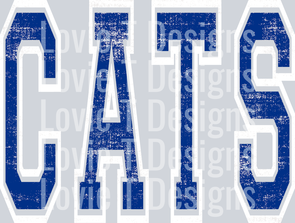 VARSITY OVERSIZED CATS ROYAL AND WHITE