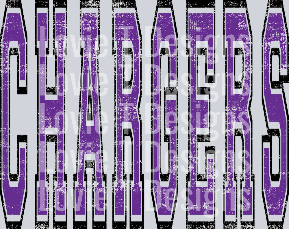 VARSITY OVERSIZED CHARGERS PURPLE AND BLACK
