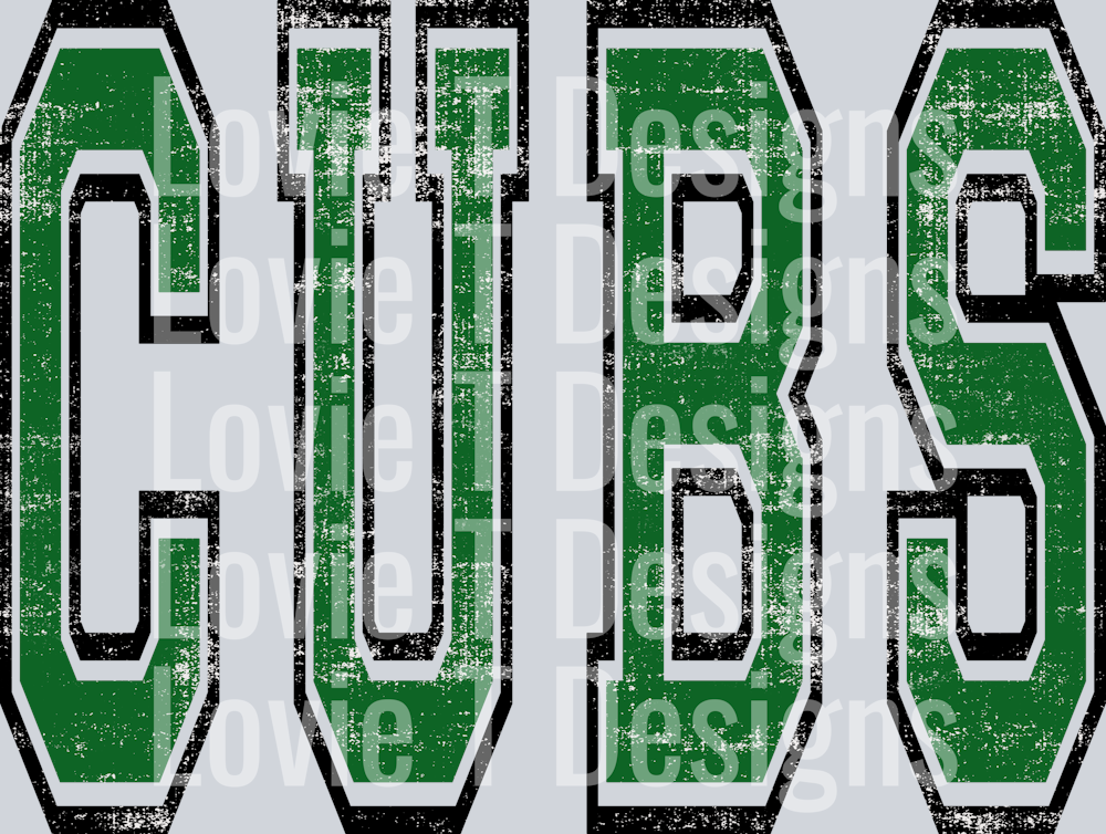 VARSITY OVERSIZED CUBS GREEN AND BLACK