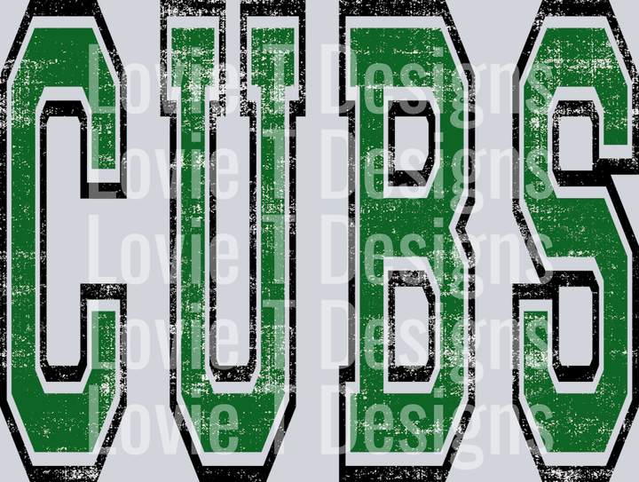 VARSITY OVERSIZED CUBS GREEN AND BLACK