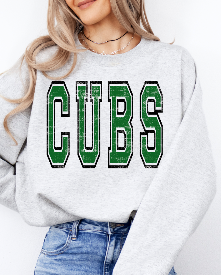 VARSITY OVERSIZED CUBS GREEN AND BLACK