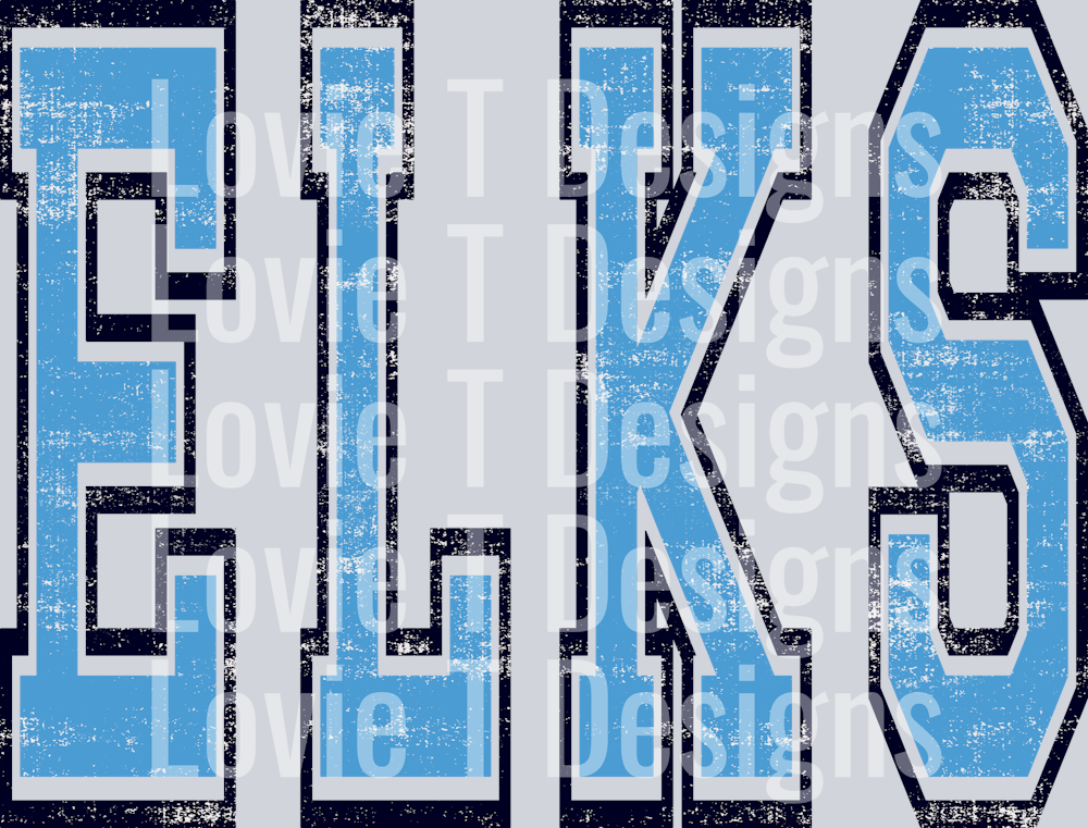 VARSITY OVERSIZED ELKS CAROLINA BLUE AND NAVY
