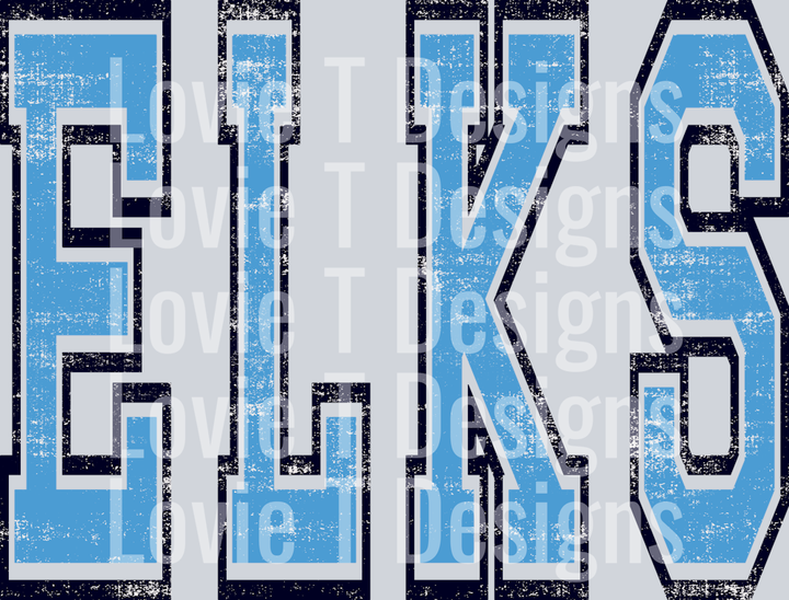 VARSITY OVERSIZED ELKS CAROLINA BLUE AND NAVY