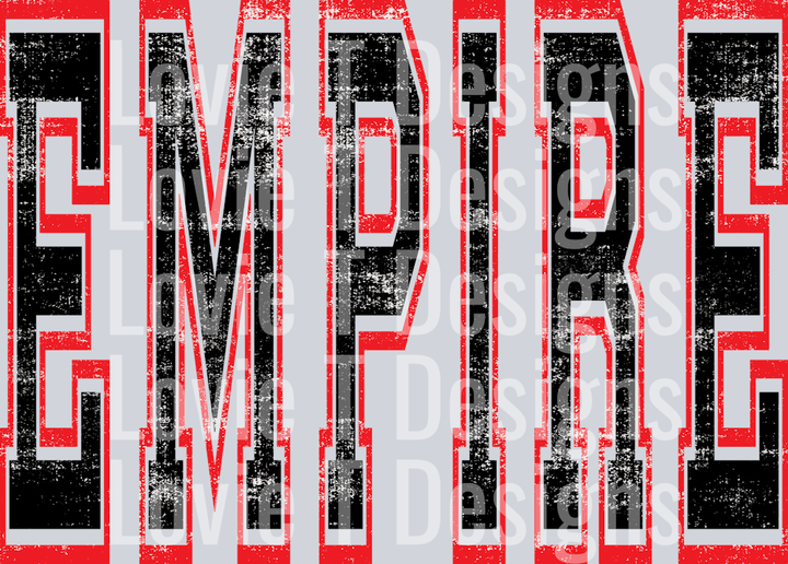 VARSITY OVERSIZED EMPIRE BLACK AND RED