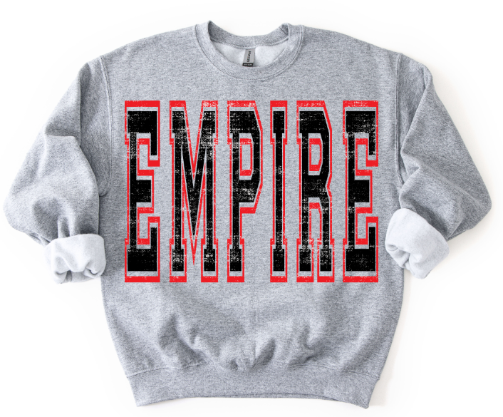 VARSITY OVERSIZED EMPIRE BLACK AND RED