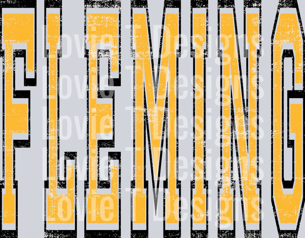 VARSITY OVERSIZED FLEMING GOLD AND BLACK