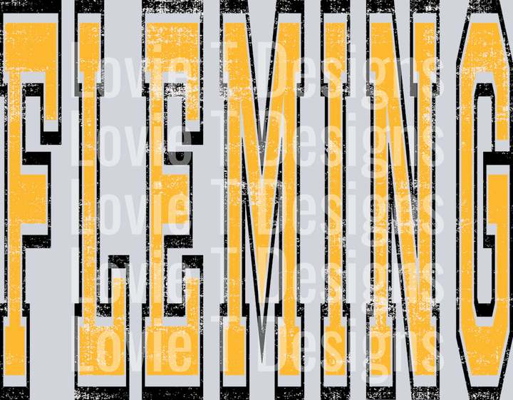 VARSITY OVERSIZED FLEMING GOLD AND BLACK