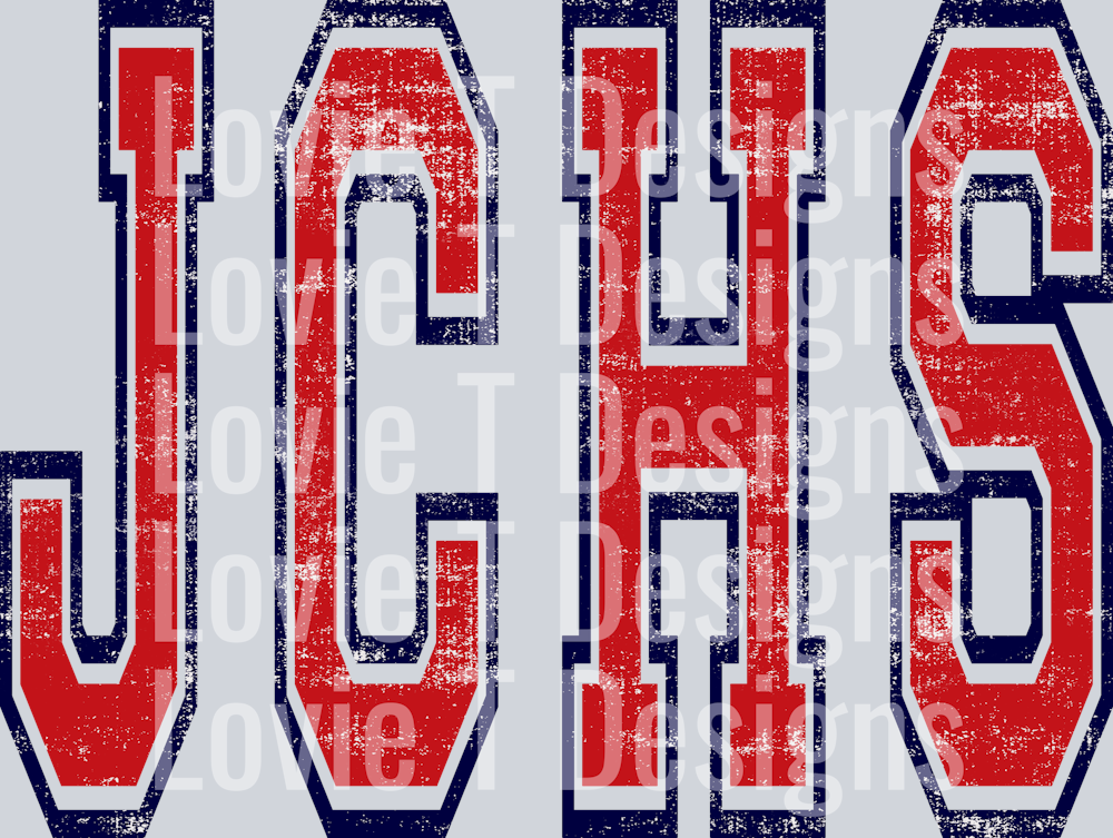 VARSITY OVERSIZED JCHS RED AND NAVY CUSTOM