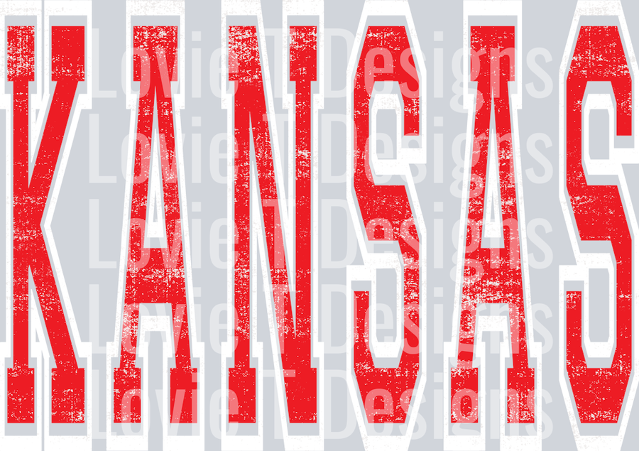 VARSITY OVERSIZED KANSAS RED AND WHITE