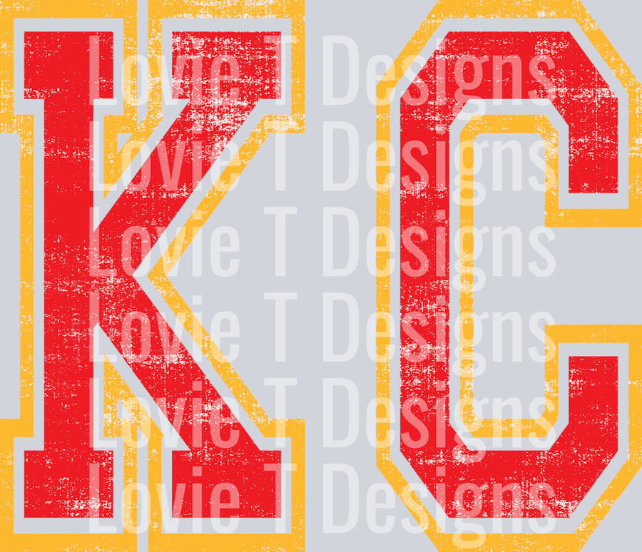 VARSITY OVERSIZED KC RED AND YELLOW GOLD