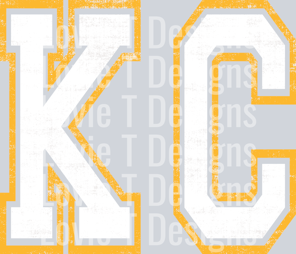 VARSITY OVERSIZED KC WHITE AND YELLOW GOLD