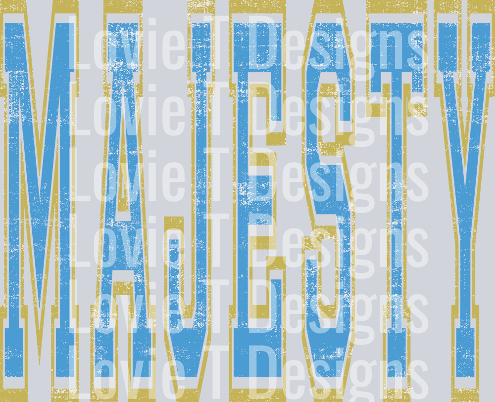 VARSITY OVERSIZED MAJESTY CAROLINA BLUE AND VEGAS GOLD