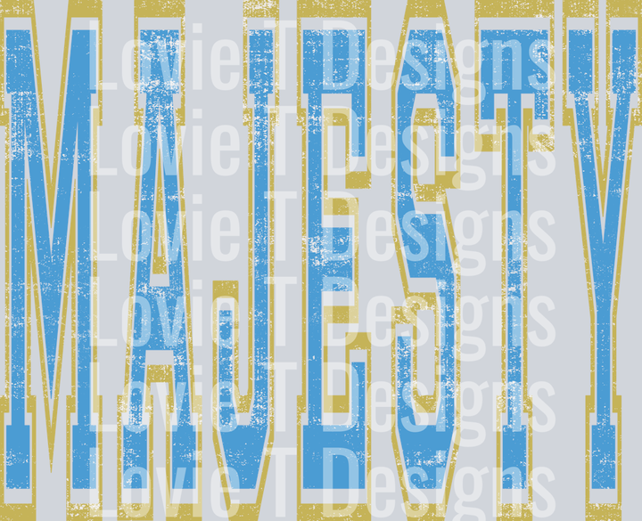 VARSITY OVERSIZED MAJESTY CAROLINA BLUE AND VEGAS GOLD