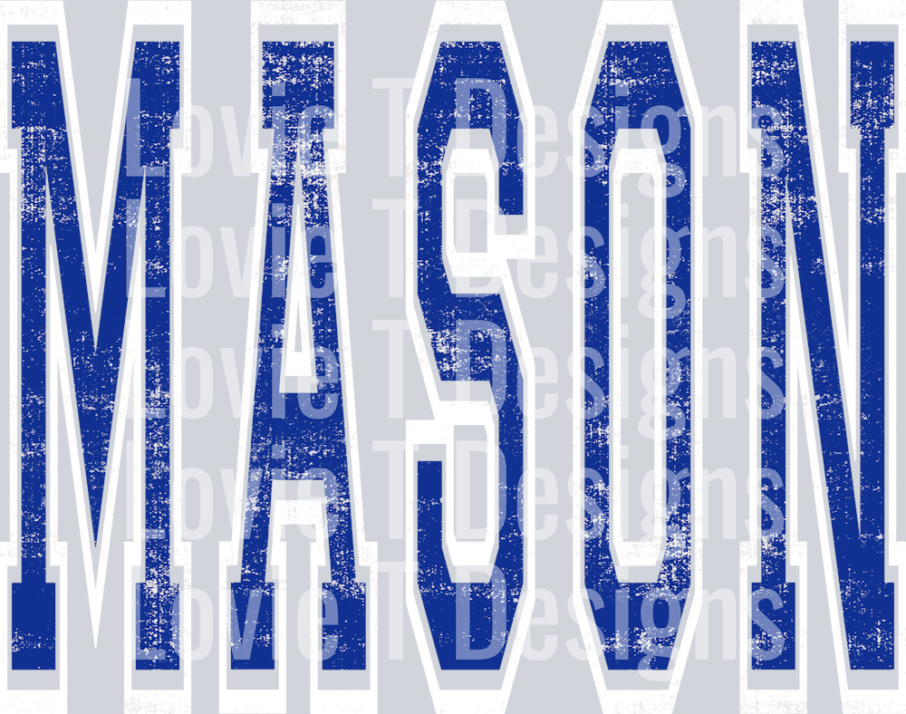 VARSITY OVERSIZED MASON ROYAL AND WHITE