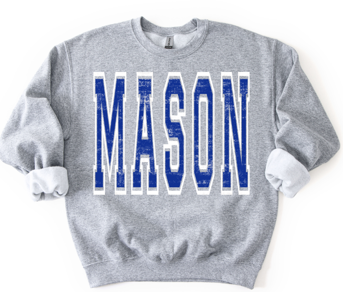 VARSITY OVERSIZED MASON ROYAL AND WHITE