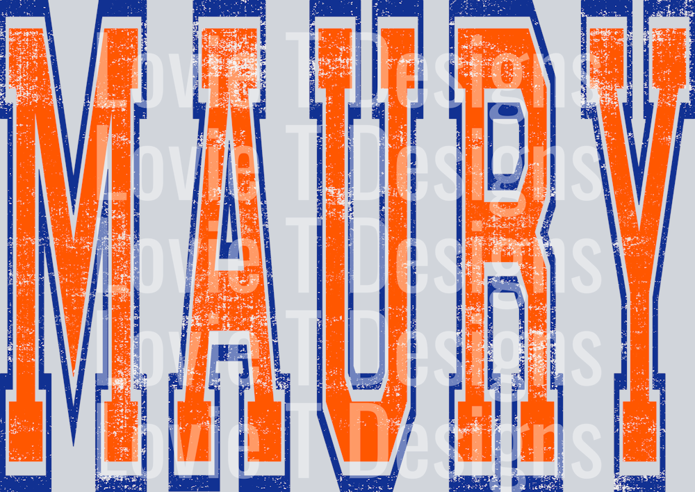 VARSITY OVERSIZED MAURY ORANGE AND ROYAL BLUE
