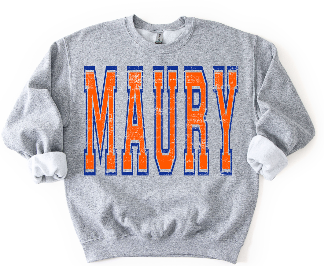 VARSITY OVERSIZED MAURY ORANGE AND ROYAL BLUE