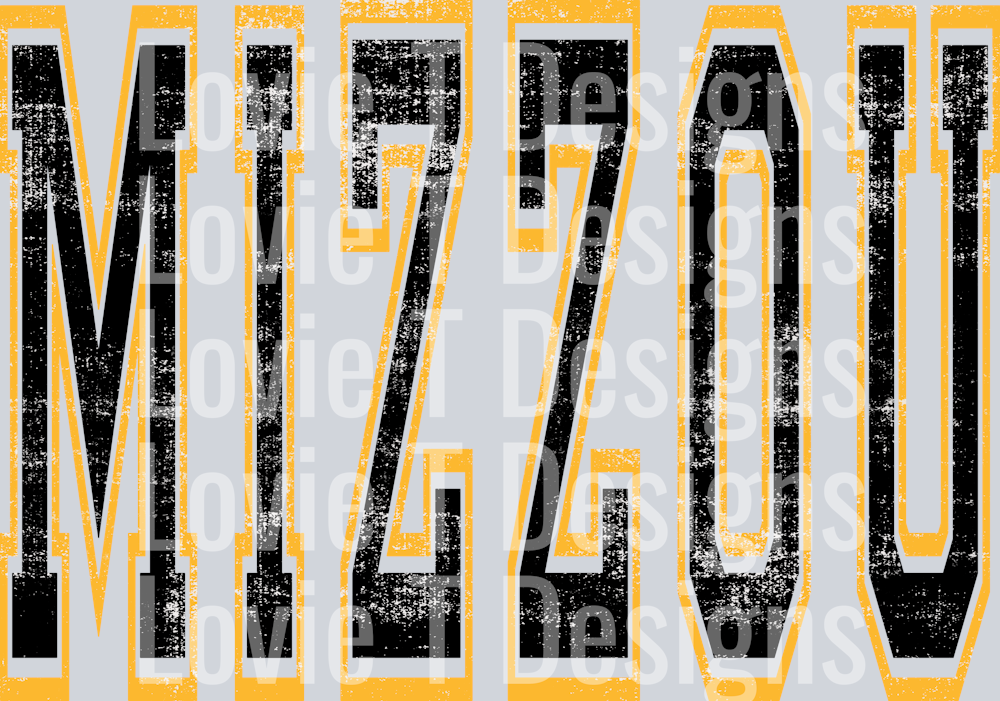 VARSITY OVERSIZED MIZZOU BLACK AND YELLOW