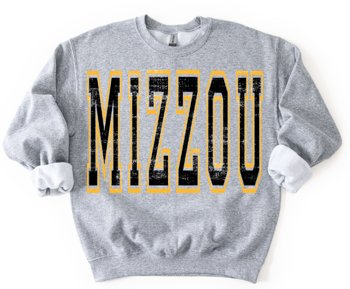 VARSITY OVERSIZED MIZZOU BLACK AND YELLOW