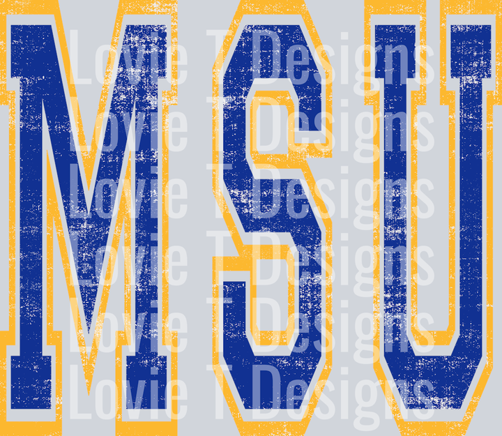 VARSITY OVERSIZED MSU ROYAL AND YELLOW