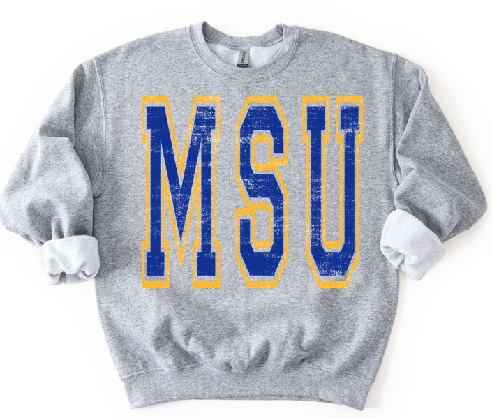 VARSITY OVERSIZED MSU ROYAL AND YELLOW