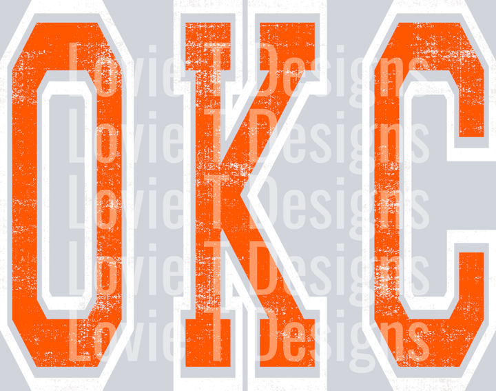 VARSITY OVERSIZED OKC ORANGE AND WHITE